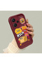 Xiaomi Redmi Note 13 Pro Plus Compatible Flexible Silicone Protection Burgundy Color Cartoon Case