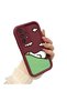 Samsung Galaxy A73 Compatible Flexible Silicone Protection Burgundy Color Cute Duck Case - 3