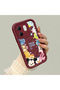 Infinix Smart 9 Compatible Flexible Silicone Protection Claret Red Color Cartoon Case