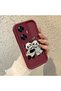 Realme C55 Compatible Flexible Silicone Protection Claret Red Color Panda Case - 2