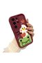 Samsung Galaxy S25 Ultra Compatible Flexible Silicone Protection Burgundy Color Cartoon Case - 3