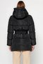 Women's Hooded Belted Water Repellent Midi Puffer Coat Long Sleeve Functional Durable Quality Stylish - 6