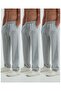 3 Pieces Unisex Regular Gray Gray Gray Flared Leg Sweatpants - 2