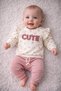 Baby Girl Top and Bottom Set Cute Printed Long Sleeve Cotton Plum Casual Set 100% Cotton