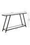 OneDcor Metal Console Table With Dual Clear Glass Shelves - Modern Hallway Accent Furniture Black - 2
