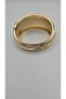 Stainless Steel Gold Color Textured Oval Cuff Bracelet - 2