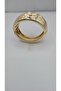 Stainless Steel Gold Color Textured Oval Cuff Bracelet - 3