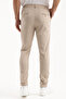 Men's Sand Beige Stretch Fabric Jogger Pants Dobby Elastic Waist Stretch Fabric Casual Regular Fit Trousers - 4