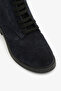 Navy Blue Suede Genuine Leather Lace-Up Brogue Detailed Women's Boots - 4