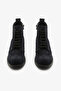 Navy Blue Suede Genuine Leather Lace-Up Brogue Detailed Women's Boots - 3