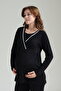 Women's Piped Long Sleeve Maternity Pajama Set with Dressing Gown, 3-Piece Pajama Set - 2