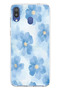 Samsung Galaxy M20 Compatible Blue Flowers Printed Silicone Case