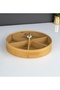 25 cm 6-Compartment Bamboo Snack Bowl with Lid Breakfast Serving Bowl Round - 3
