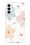 Printed Silicone Case Compatible with Samsung Galaxy M14 with Pastel Abstract Flower and Stain Pattern
