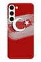 حافظة سيليكون متوافقة مع هاتف Samsung Galaxy S24 Plus مع خريطة تركيا وعلم تركيا مطبوع