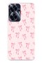 Realme C55 Compatible Soft Pink Bow Patterned Printed Silicone Case