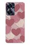 Realme C55 Compatible Pastel Dusty Rose and Pink Heart Printed Silicone Case