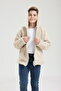 Boy's Plush Thick Textured Welsoft Winter Kangru Pocket Hooded Zipper Sweatshirt Cardigan - 5