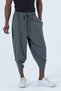 Dark Gray Unisex Baggy Pants with Lace-Up Leg Detail 2Xs-10Xl