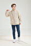 Boy's Plush Thick Textured Welsoft Winter Kangru Pocket Hooded Zipper Sweatshirt Cardigan - 3