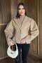 waist-tapered stitch detail balloon sleeve design lined single-button pinterest equivalent melton coat jacket - 4
