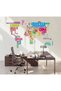 Sticker World Map XL Modern World Map Wall Sticker Self-Adhesive Puzzle Map - 2