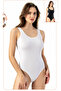 Women's 3-Pack 95% Cotton Stretch Fabric Thick Straps Snap-On Bodysuit Undershirt Set - 2