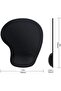 Mouse Pad with Gel Wrist Support H-02 Black | Ergonomic Mouse Pad for Computer, Laptop & Gaming - 3