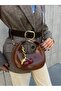 Women's Hand and Shoulder Bag Cherry Charm Gift Tan - 7