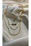 Gold 3 Row Set Star Necklace - 3