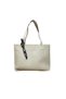 Women's Cream Scarf Detailed Zipper Closure Single Compartment Large Size Women's Shoulder Bag (40X32X8 cm) - 6