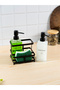 500ml Double Square Glass Liquid Soap Dispenser Detergent Dispenser with Soft Textured Metal Stand - 2