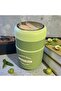 Tohana Steel Travel Bowl with Handle - Food Thermos Storage Container 2-Layer Green 710 Ml. 304 Stainless Steel