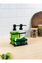 500ml Double Square Glass Liquid Soap Dispenser Detergent Dispenser with Soft Textured Metal Stand - 3