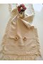 Handcrafted 3D Rose and Antique Embroidered Natural Authentic Natural Linen 50X140 cm Vintage Runner - 5
