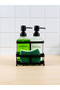 500ml Double Square Glass Liquid Soap Dispenser Detergent Dispenser with Soft Textured Metal Stand - 4