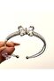 Vip Zircon Stone Steel Butterfly Handcuff Bracelet - 2
