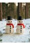 Set of 2 Miniature Snowman Figurines, Christmas Snowman Ornament, Christmas Ornament - 4