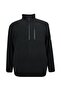 Large Size Mock Neck Half Zipper Fleece Sweatshirt (Wide Comfortable Fit)