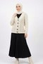 Women's V-Neck Hair Knit Buttoned Knitwear Cardigan - 3