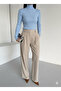 Baby Blue Thick Soft Textured Winter Cotton Turtleneck Fleece-Lined Slimfit High Neck Sweater - 4