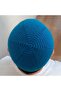 Vibrant Blue Cotton Skullcap, Handcrafted, 100% Cotton, Prayer Skullcap 03Pamukcanlimavi̇ - 3