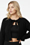 Women's Hair Braid Lace-Up Crop Cardigan - 4