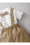 92 (18-24M) 2PCS Infant Boy Clothes Set Tiger Print Short Sleeve with Bow+Strap Shorts Casual Party - 4