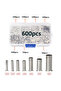 600Pcs 0.5mm2-6mm2 22-10 AWG Non-Insulated Wire Connector Ferrules Electrical Cable Terminal Copp...