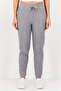 Women Regular Fit Ribbed Jogger Pants, Light Grey