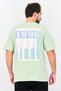 Men Crew Neck Short Sleeve Graphic Print T-Shirt, Mint Green - 4