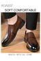 Men's Business Formal Leather Shoes, Genuine Leather British Style Slip on Casual Shoes for Men, Bre - 4