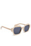 Women Bold Bevel Square Sunglasses in Beige - 2