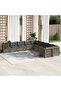 10 Piece Garden Sofa Set with Cushions Grey Poly Rattan